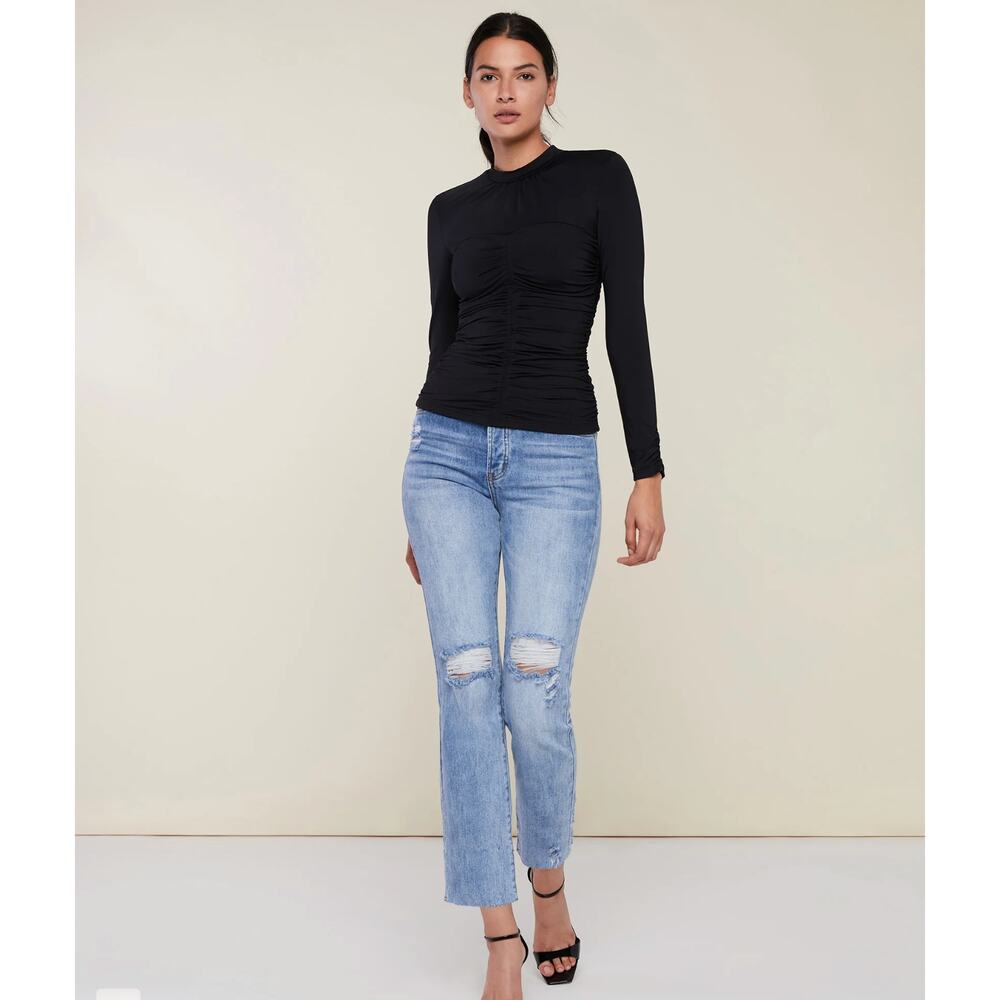 Rachel Parcell High Rise Straight Leg Distressed Jeans Size 25x25